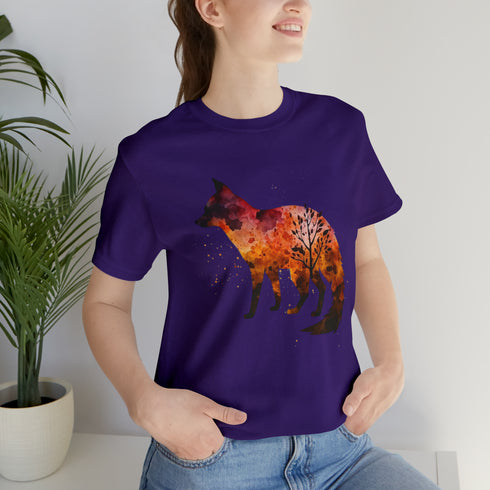 Autumn Fox Silhouette - Short Sleeve Tee